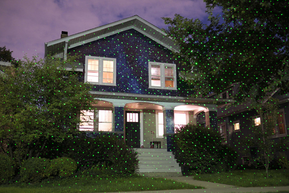 LED dekoratiivne laserprojektor värviline maja fassaad roheline punane