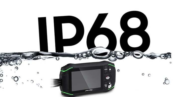 IP68 kaitse - veekindel + tolmukindel kaamera mootorrattal