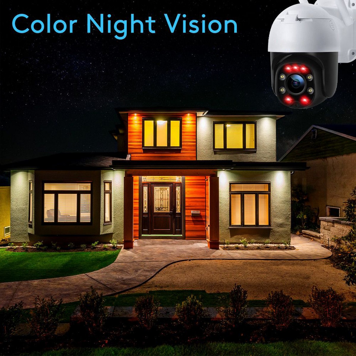 öise nägemise ip turvakaamera - infrapuna LED-tuled värvilised