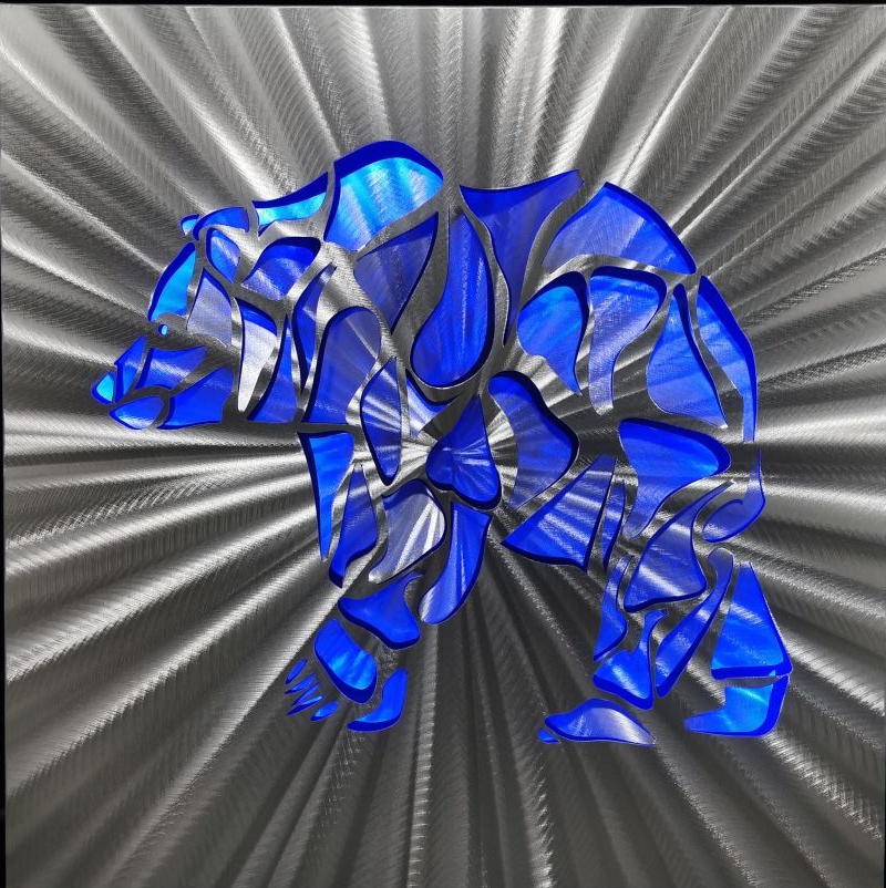 jääkaru - LED abstraktsed metallimaalid 3D alumiiniumist