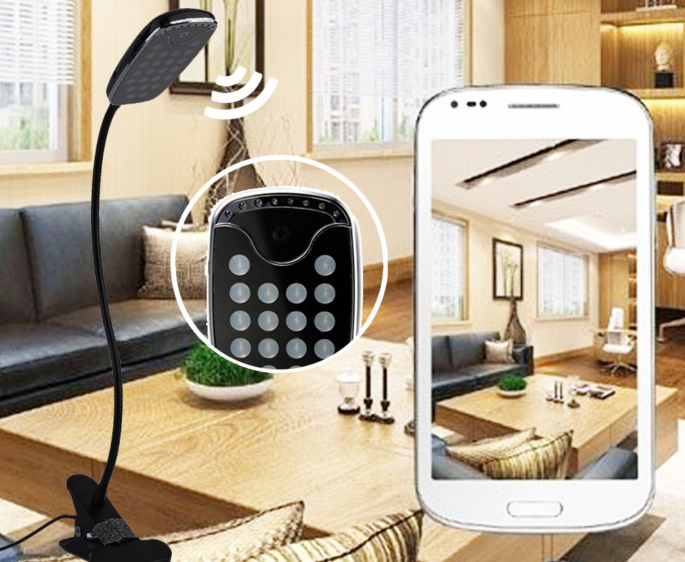 Peidetud kaameraga LED laualamp, WiFi