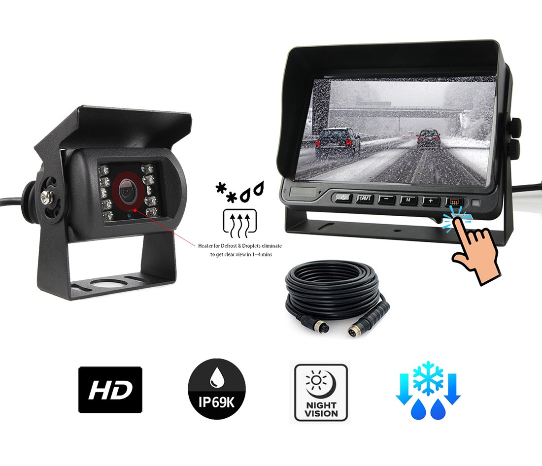 Kaamera komplekt - tagumine DEFROST auto HD kaamera + 7" veekindel monitor