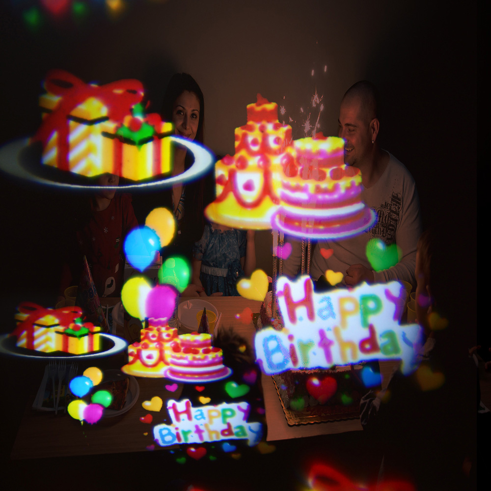 peomeeleolu LED-projektor õnne sünnipäevaks mõeldud õhupallide tähistamiseks
