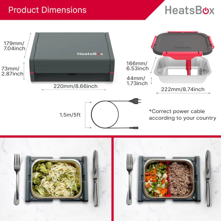 lõunakarp toidule elektriliselt soojendatav toit heatsbox pro