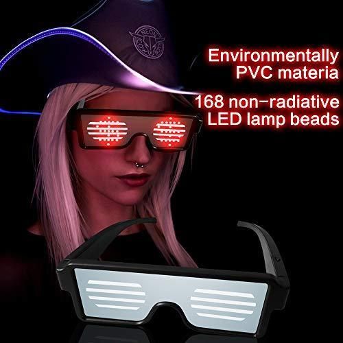 LED valgustusega prillid animatsioonidega